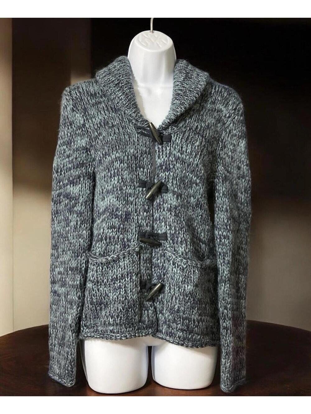 Women MODA Blue Long Sleeve Acrylic Soft Touch Knitted Sweater Sz XS